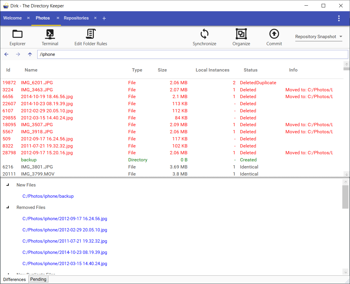 Repository with Differences