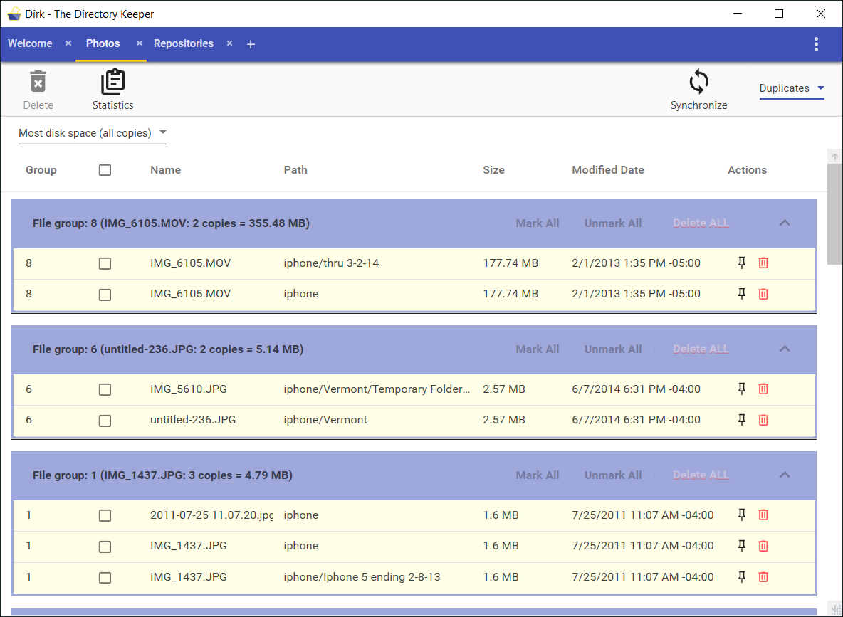 Duplicate Files in a Repository